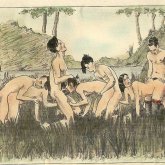 Drunk retro nudists fucking one another